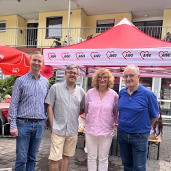 Jonas Jordan, Gabriel Kunze, Erika Mayr und Gunter Rzepka 