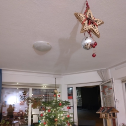 Weihnachtsbaum in den Räumlichkeiten der AWO